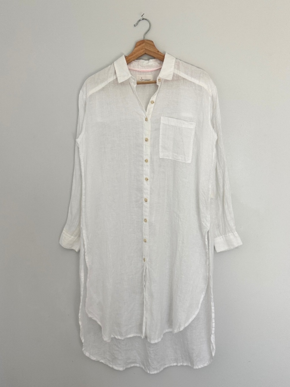 By Anthropologie 100% Linen Tunic in White